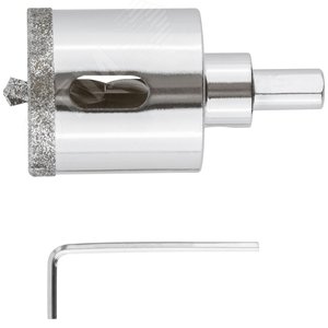 Изображение товара Коронка кольцевая по керамограниту, камню и кафелю алмазная с центровочным сверлом 40х67 мм (шт)