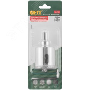 Коронка кольцевая по керамограниту, камню и кафелю алмазная с центровочным сверлом 40х67 мм - фото 3