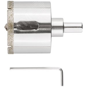 Изображение товара Коронка кольцевая по керамограниту, камню и кафелю алмазная с центровочным сверлом 50х67 мм (шт)