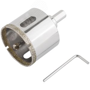 Коронка кольцевая по керамограниту, камню и кафелю алмазная с центровочным сверлом 50х67 мм - фото 2