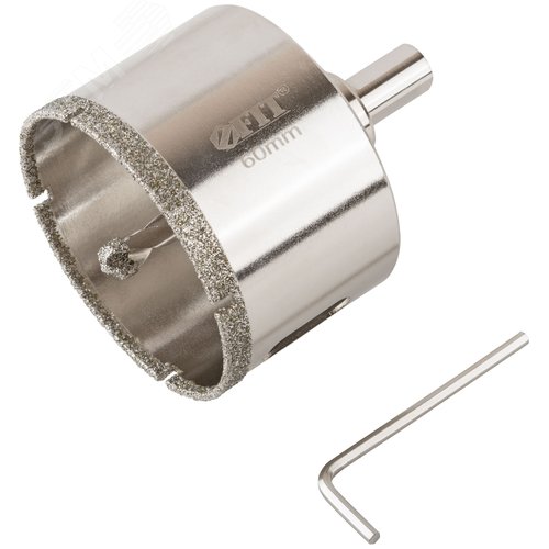 Коронка кольцевая по керамограниту, камню и кафелю алмазная с центровочным сверлом 60х70 мм - фото 2