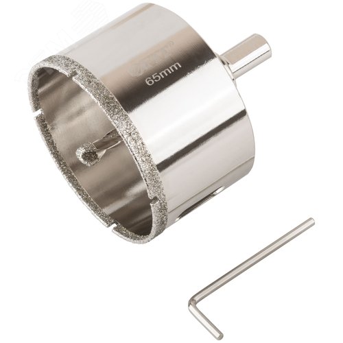 Коронка кольцевая по керамограниту, камню и кафелю алмазная с центровочным сверлом 65х70 мм - фото 2