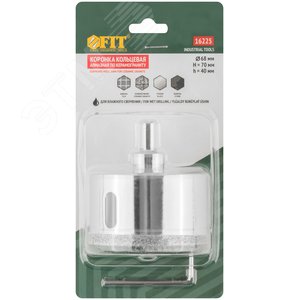 Коронка кольцевая по керамограниту, камню и кафелю алмазная с центровочным сверлом 68х67 мм - фото 3