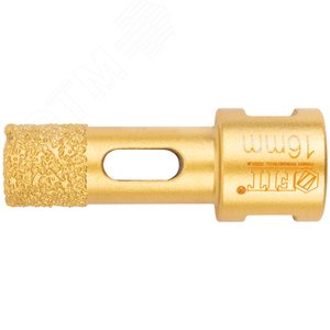 Изображение товара Коронка кольцевая для УШМ, М14, по керамограниту, камню и кафелю алмазная, вакуумное спекание 16х60 мм (шт)