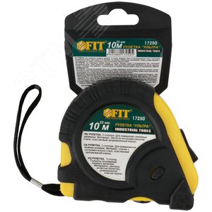 Рулетка прорезинен. корпус, тройной стопор ''Ультра'' 10 м x 25 мм - фото 3