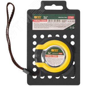 Рулетка прорезиненный корпус, двойной стопор ''Техно'' 3 м x 16 мм - фото 3