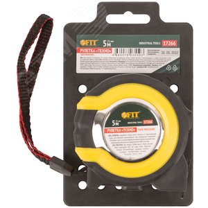 Рулетка прорезиненный корпус, двойной стопор ''Техно'' 5 м x 25 мм - фото 3