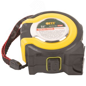 Рулетка прорезиненный корпус, двойной стопор ''Техно'' 5 м x 25 мм - фото 5