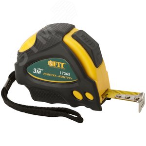 Рулетка ''Контур'' с автостопом, прорезиненный корпус 3 м x 16 мм - фото 1
