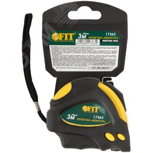 Рулетка ''Контур'' с автостопом, прорезиненный корпус 3 м x 16 мм - фото 3