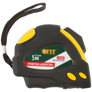 Рулетка ''Контур'' с автостопом, прорезиненный корпус 5 м x 25 мм - фото 2