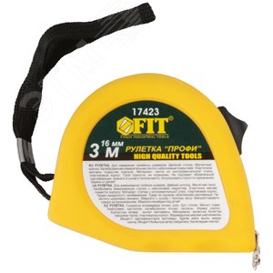 Рулетка Профи, калибр.лента, нейлон.покр., магн.крючок, эласт.корпус черн-желт., двойн.стопор 3 м х 16 мм - фото 2