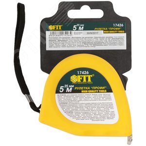 Рулетка Профи, калибр.лента, нейлон.покр., магн.крючок, эласт.корпус черн-желт., двойн.стопор 5 м х 25 мм - фото 3