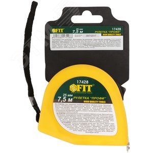 Рулетка Профи, калибр.лента, нейл.покр., магн.крючок, эласт.корпус черн-желт., двойн.стопор 7.5 м х 25 мм - фото 3