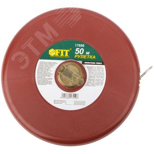 Рулетка, фибергласовая лента, красный пластиковый корпус 50 м 17550 FIT - 2