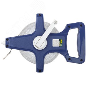 Рулетка землемерная, синий открытый корпус, фибергласовая лента 30 м - фото 1