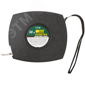 Рулетка, черный закрытый пластиковый корпус, стальная лента 30 м - фото 1