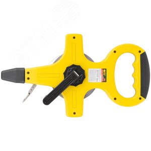 Рулетка геодезическая, стальная лента, желтый открытый пластиковый корпус, прорезиненная ручка 30 м - фото 4