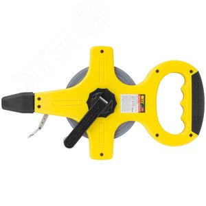 Рулетка геодезическая, стальная лента, желтый открытый пластиковый корпус, прорезиненная ручка 50 м - фото 4