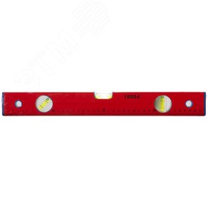 Уровень ''Стандарт'', 3 глазка, красный корпус, фрезерованная рабочая грань, шкала 400 мм - фото 3