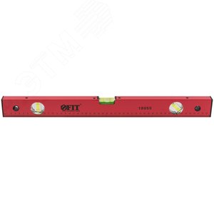 Уровень ''Стандарт'', 3 глазка, красный корпус, фрезерованная рабочая грань, шкала 500 мм - фото 2