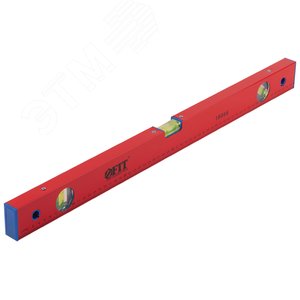 Уровень ''Стандарт'', 3 глазка, красный корпус, фрезерованная рабочая грань, шкала 600 мм - фото 2