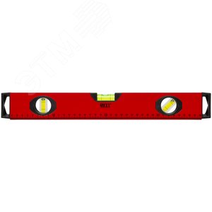 Уровень ''Бизон'', 3 глазка, красный корпус, магнитная полоса, ручки, шкала 400 мм 18141 FIT