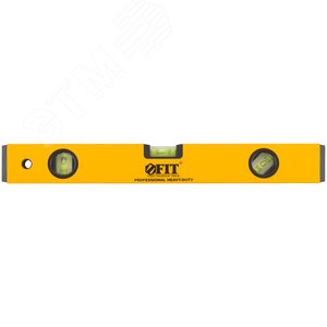 Уровень ''Магнит'', 2 глазка + 1 поворотный, желтый усиленный корпус, магниты, шкала, Профи 400 мм 18244 FIT