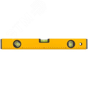 Уровень ''Магнит'', 2 глазка + 1 поворотный, желтый усиленный корпус, магниты, шкала, Профи 400 мм 18244 FIT - 4