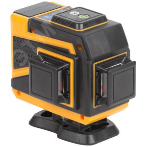 Изображение товара Уровень лазерный самоуспокаивающийся, зеленые лучи, 3 плоскости 360 гр., диапазон 20 м, Li-Ion аккум., 2 уровня яркости, без треноги, платформа для подъема, пульт управления, пластиковый кейс (шт)