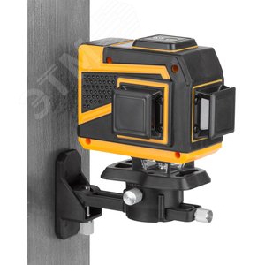 Уровень лазерный самоуспокаивающийся, зеленые лучи, 3 плоскости 360 гр., диапазон 20 м, Li-Ion аккум., 2 уровня яркости, без треноги, платформа для подъема, пульт управления, пластиковый кейс - фото 9