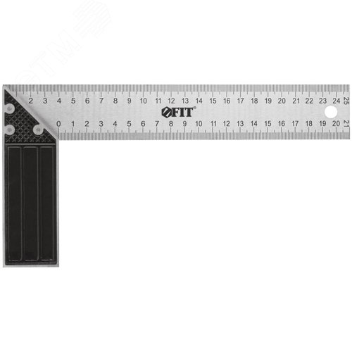 Изображение товара Угольник столярный, рифленая шкала, алюминиевое основание 250 мм (шт)