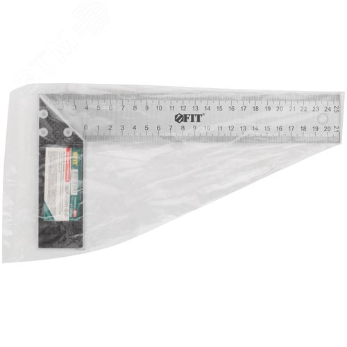 Угольник столярный, рифленая шкала, алюминиевое основание 250 мм - фото 3