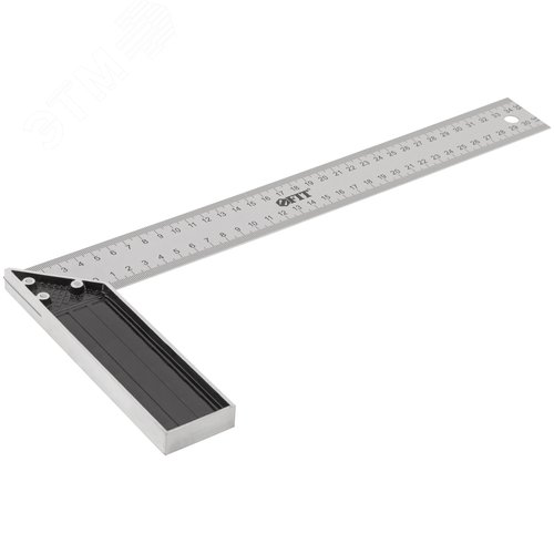 Угольник столярный, рифленая шкала, алюминиевое основание 350 мм - фото 2