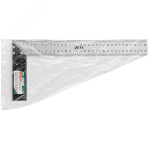 Угольник столярный, рифленая шкала, алюминиевое основание 350 мм - фото 3