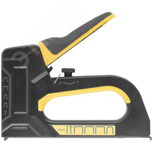 Степлер 6-в-1 для скоб ''тип 53'',''тип 53F'', ''тип 140'', ''тип 28'', ''тип 300'', ''тип 500'' , 4-14 мм, с регулировкой силы удара, рессорный механизм, алюминиевый корпус, прорезиненная ручка - фото 1