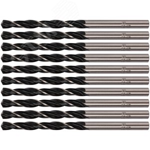 Сверла по металлу HSS черненые 5.0x86 мм (10 шт) - фото 1