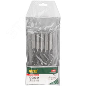 Сверла по металлу HSS черненые 14,0x160 мм (5 шт.) - фото 3