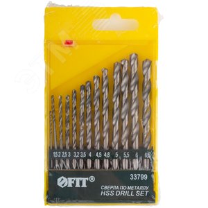 Набор сверл по металлу HSS полированных, 13 шт (1.5-2-2.5-3-3.2-3.5-4-4.5-4.8-5-5.5-6-6.5 мм) - фото 2