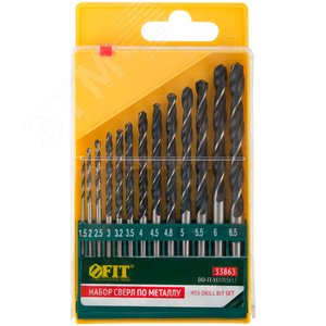 Набор сверл по металлу HSS черненых, 13 шт (1.5-2-2.5-3-3.2-3.5-4-4.5-4.8-5-5.5-6-6.5 мм) - фото 3