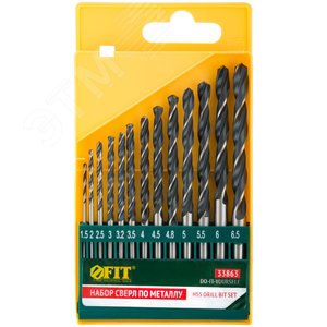 Набор сверл по металлу HSS черненых, 13 шт (1.5-2-2.5-3-3.2-3.5-4-4.5-4.8-5-5.5-6-6.5 мм) - фото 4
