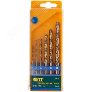 Набор сверл HSS по металлу с добавкой кобальта 5%, 6 шт (2-3-4-5-6-8 мм) - фото 2