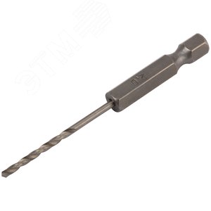 Сверло HSS по металлу,полированное, U-хвостовик под биту, инд.упаковка 2.0 мм - фото 2