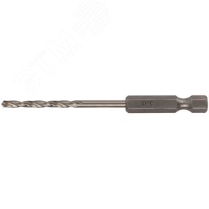 Изображение товара Сверло HSS по металлу,полированное, U-хвостовик под биту, инд.упаковка 3.0 мм (шт)