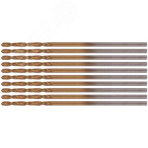Сверла HSS по металлу, титановое покрытие 1.0 мм (10 шт) - фото 1