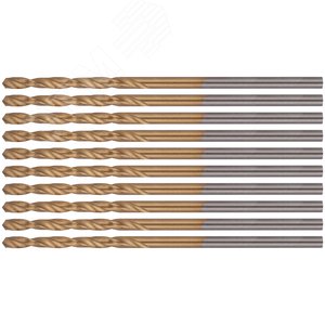 Сверла HSS по металлу, титановое покрытие 1.5 мм (10 шт) - фото 1