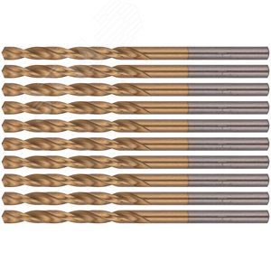 Сверла HSS по металлу, титановое покрытие 3.3 мм (10 шт) - фото 1