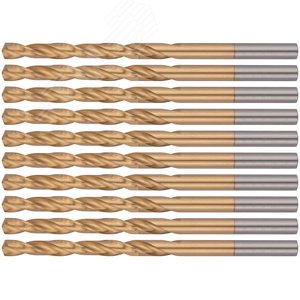 Изображение товара Сверла HSS по металлу, титановое покрытие 4.8 мм (10 шт) (упак)