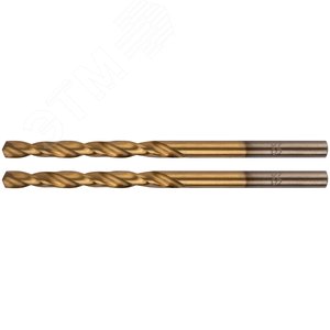 Сверла HSS по металлу, титановое покрытие, в блистере 4.0 мм (2 шт) - фото 1