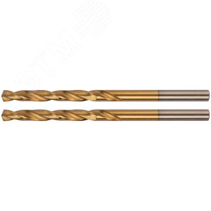 Сверла HSS по металлу, титановое покрытие, в блистере 4.5 мм (2 шт) - фото 1